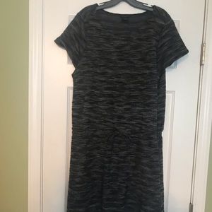 Ann Taylor Gray and Black Dress with Drawstring